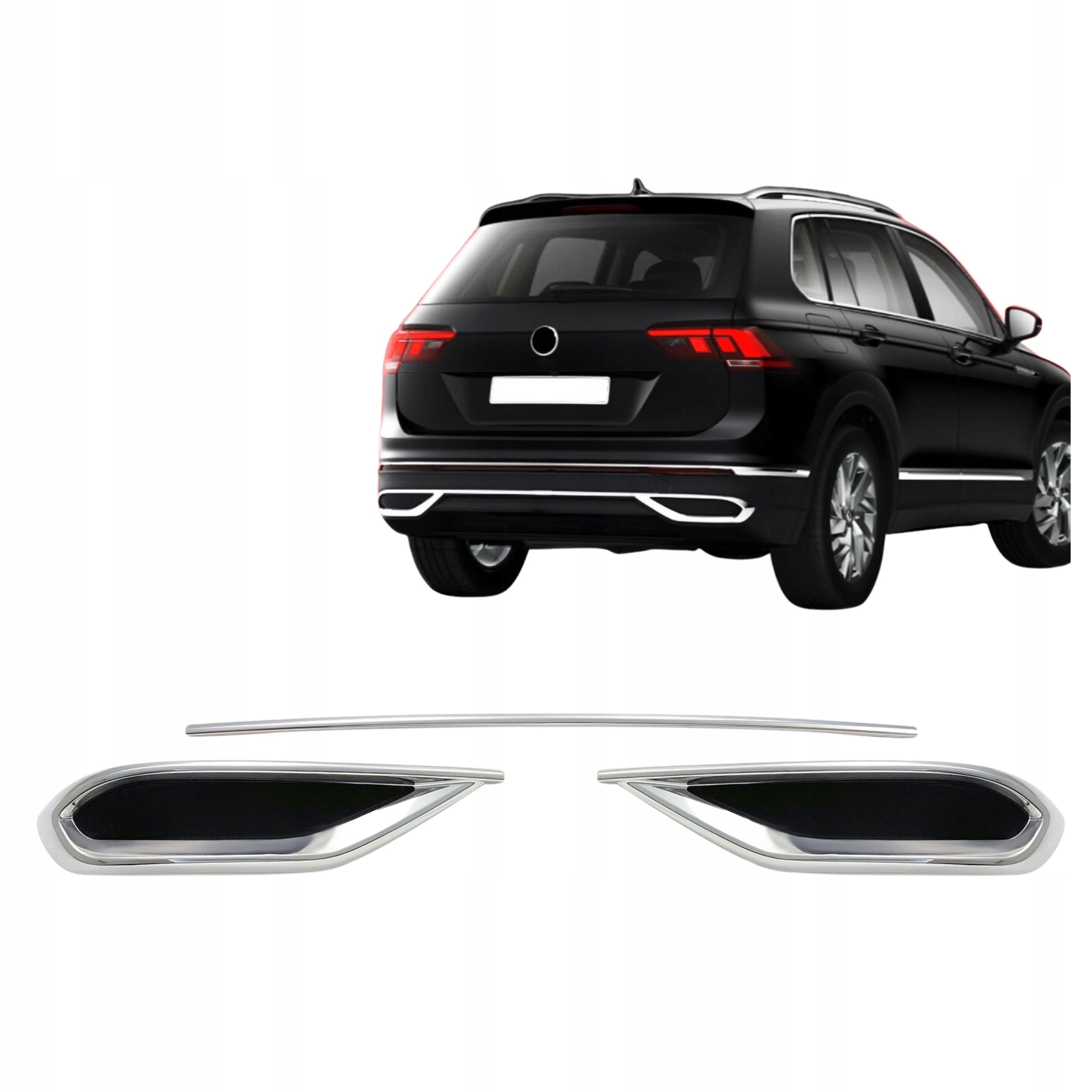 Chromované lišty na výfuk Volkswagen Tiguan 2020-2024