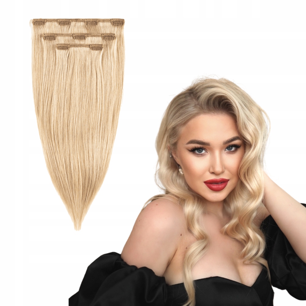 Přírodní blond vlasy Clip In 43 cm 60 g #18