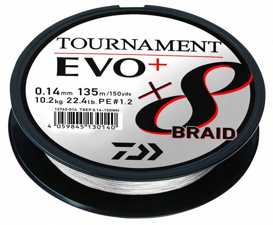 Plecionka Daiwa Tournament X8 Evo+ 135m 0,14mm Biała