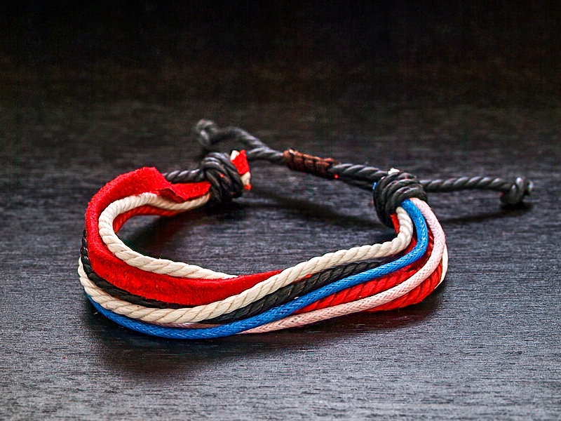 

Modna Bransoletka, Skórzany Rzemień, Sznurek Len