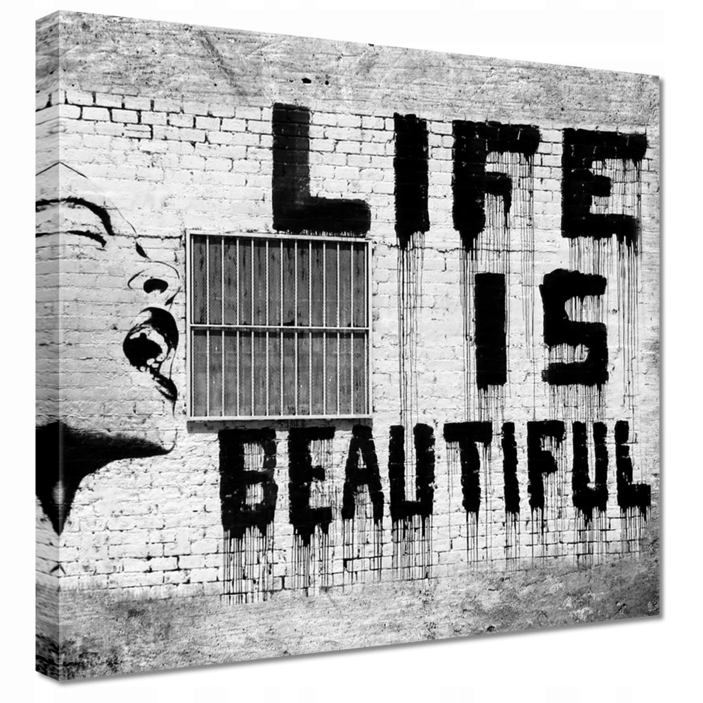 

Obrazy 40x40 Banksy Life is Beautiful