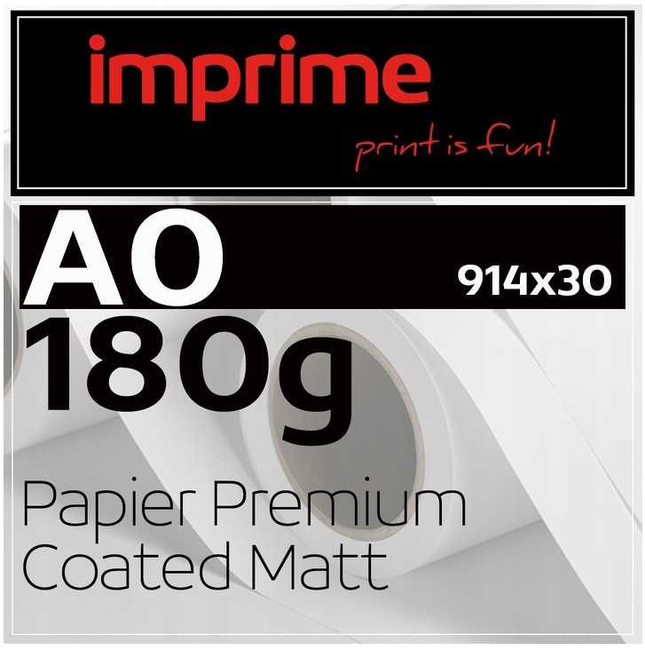 Papier w roli do plotera 914x30 180g POWLEKANY
