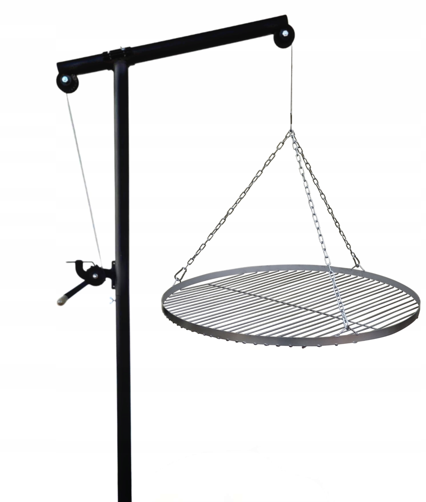 Grill żuraw ogrodowy wysięgnik ramię regulowane ruszt 70 nierdzewny