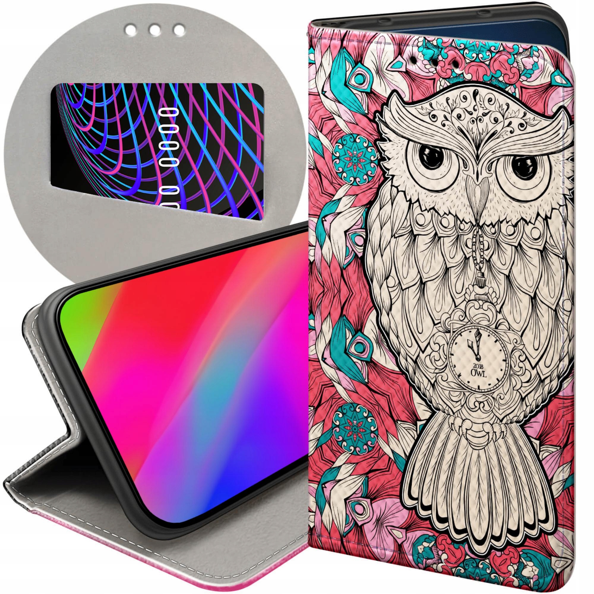 Etui Z Klapką Do Xiaomi Redmi Note 9T Sowa Sówka Sowy Futerał Case