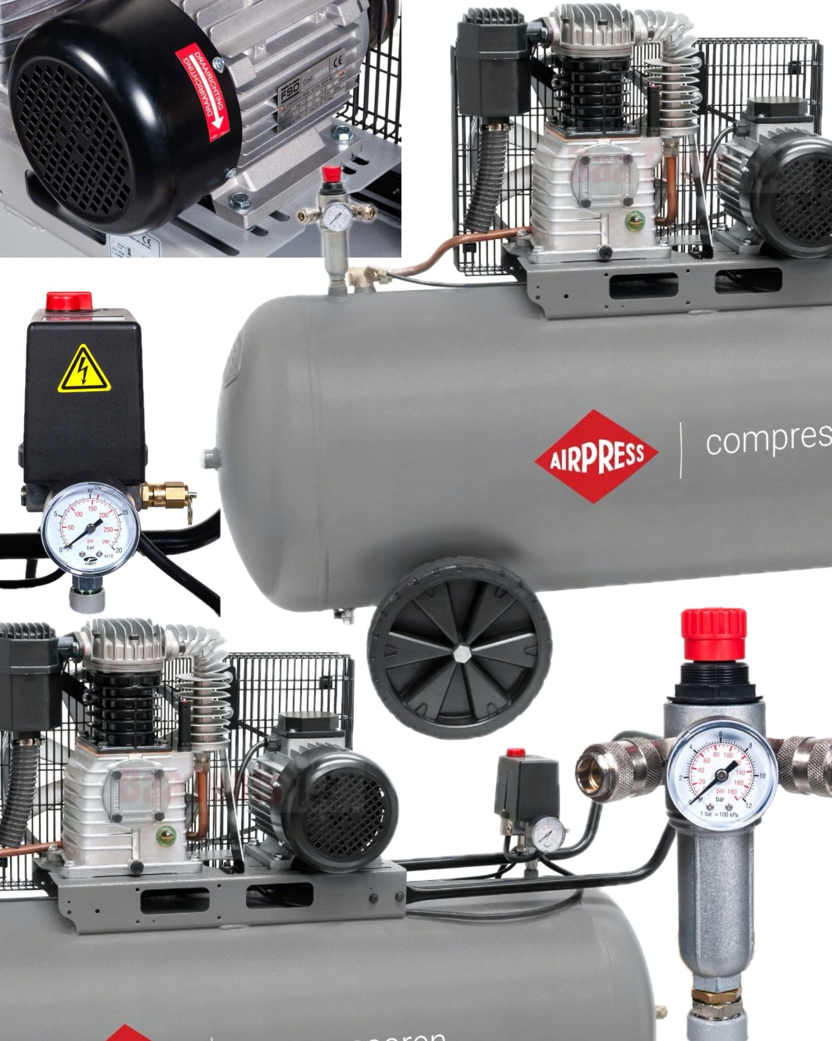 Dvojpiestový kompresor Hk 700-300 Pro 11 bar 5.5 KM/4 kW 400 V 476 l/min 270 l