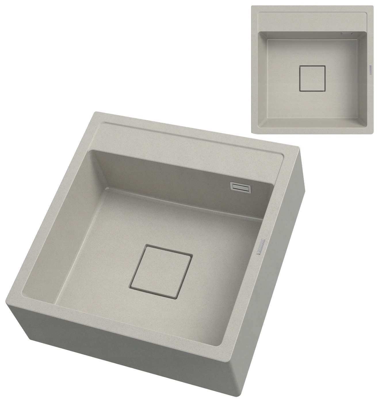 Dřez Granitové Jednokomorové Skandinávské Farmářské Tavo Dřez Béžový Sifon