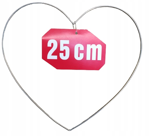 Srebrne serce metalowe do łapaczy snów/makram 25cm