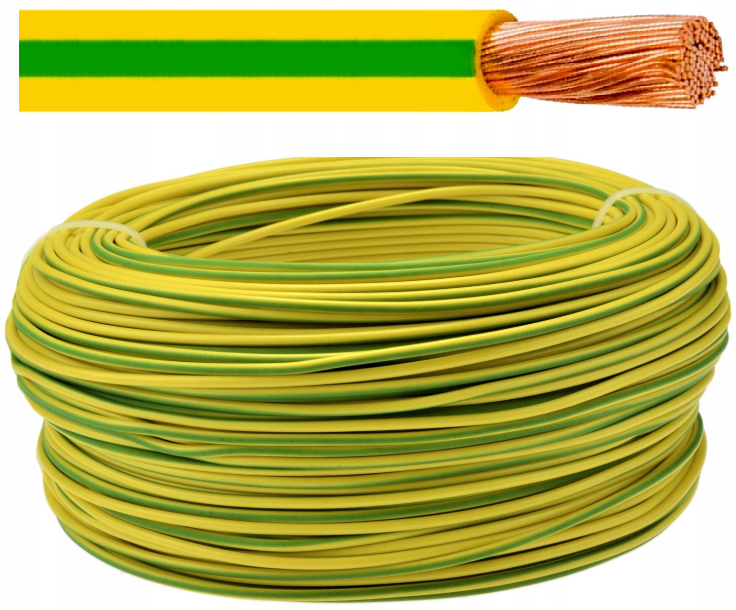 Przewód linka Lgy 10mm2 H07V-K jednożyłowy żółto-zielony Elektrokabel 50m