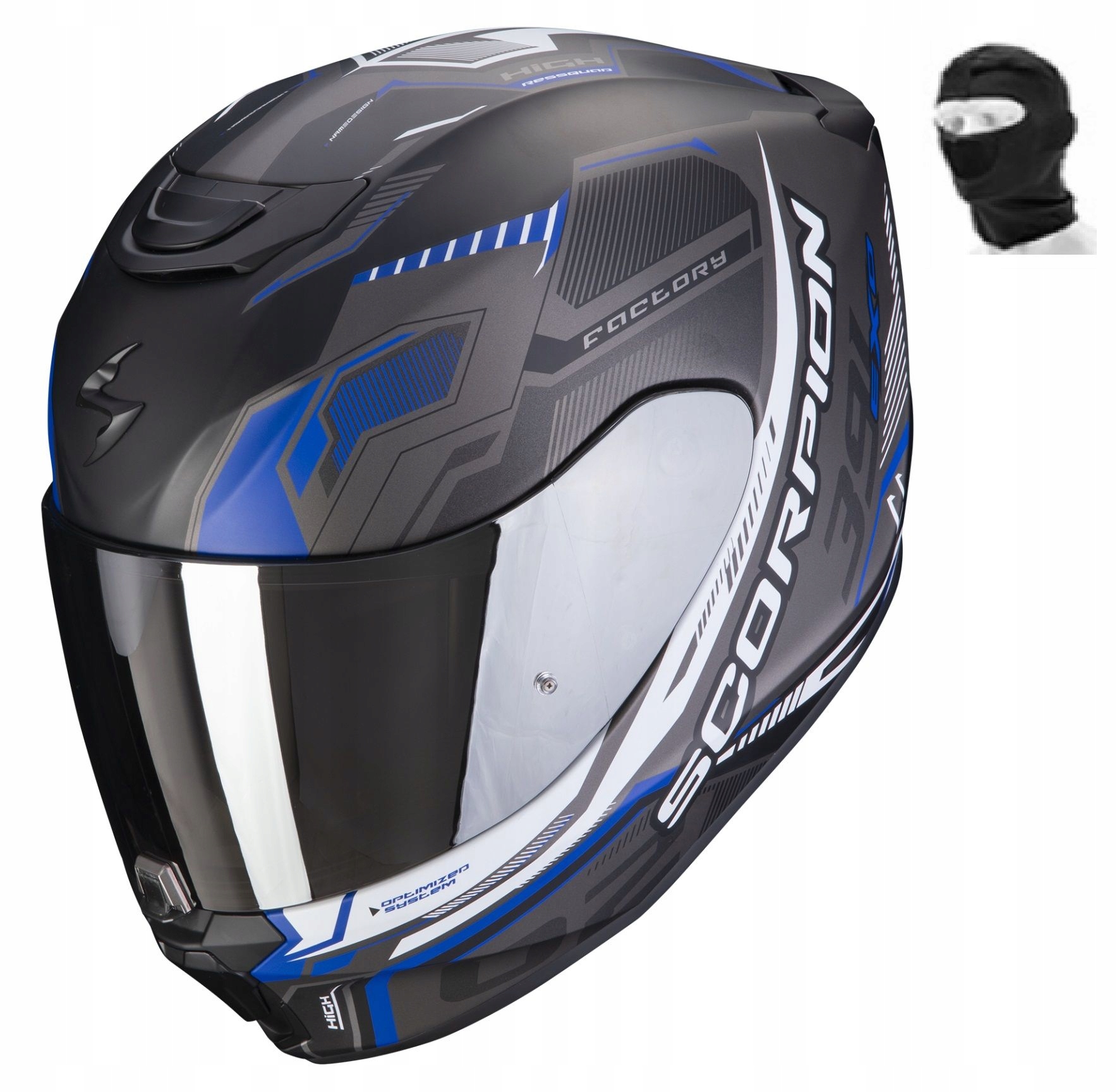 SCORPION KASK EXO-391 HAUT MATT BK-SIL-BLUE S