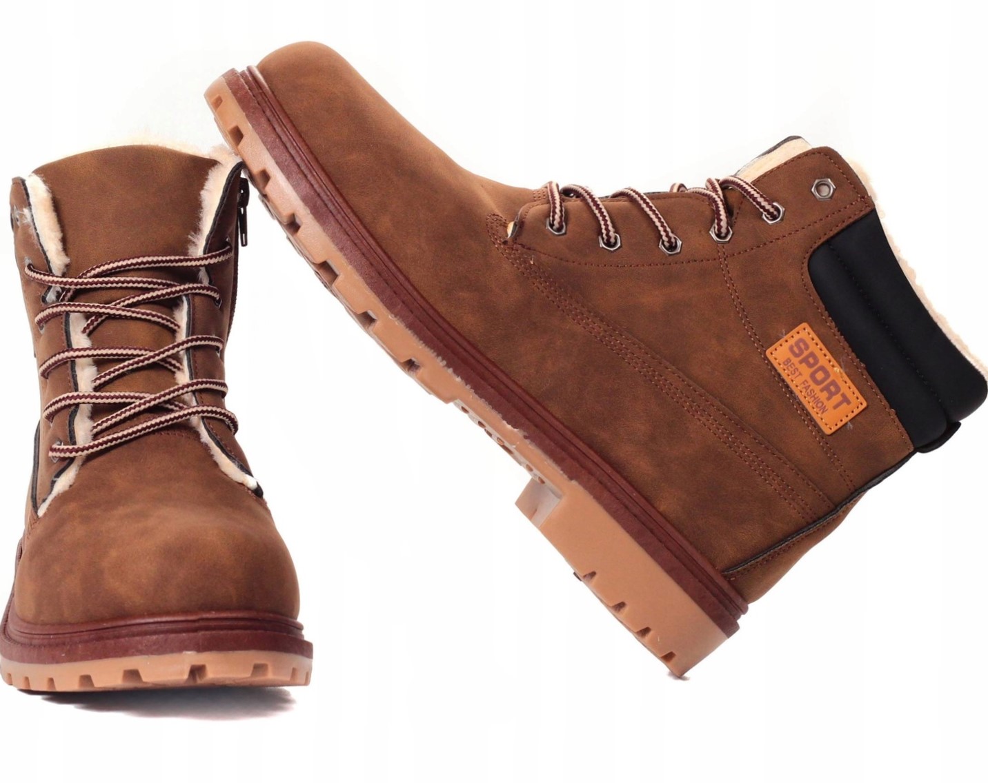 Buty Zimowe Męskie Sportowe Trapery Ocieplane Mocne Suwak