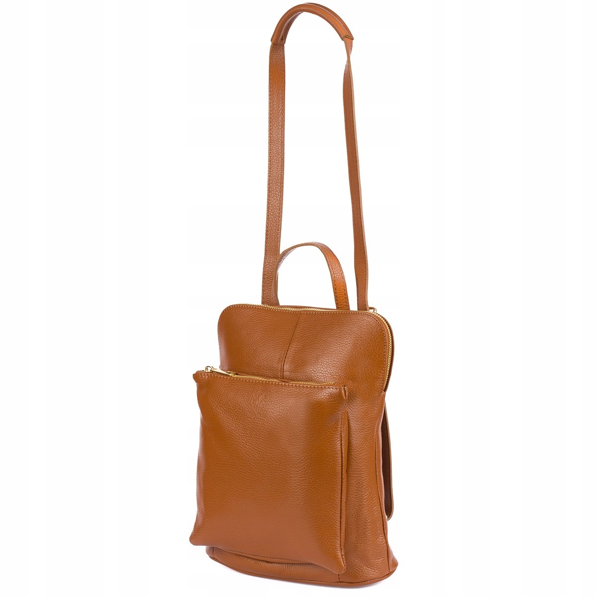 Kožený batoh, taška 2v1, elegantní, A4, italský, prostorný, camel Vera Pel