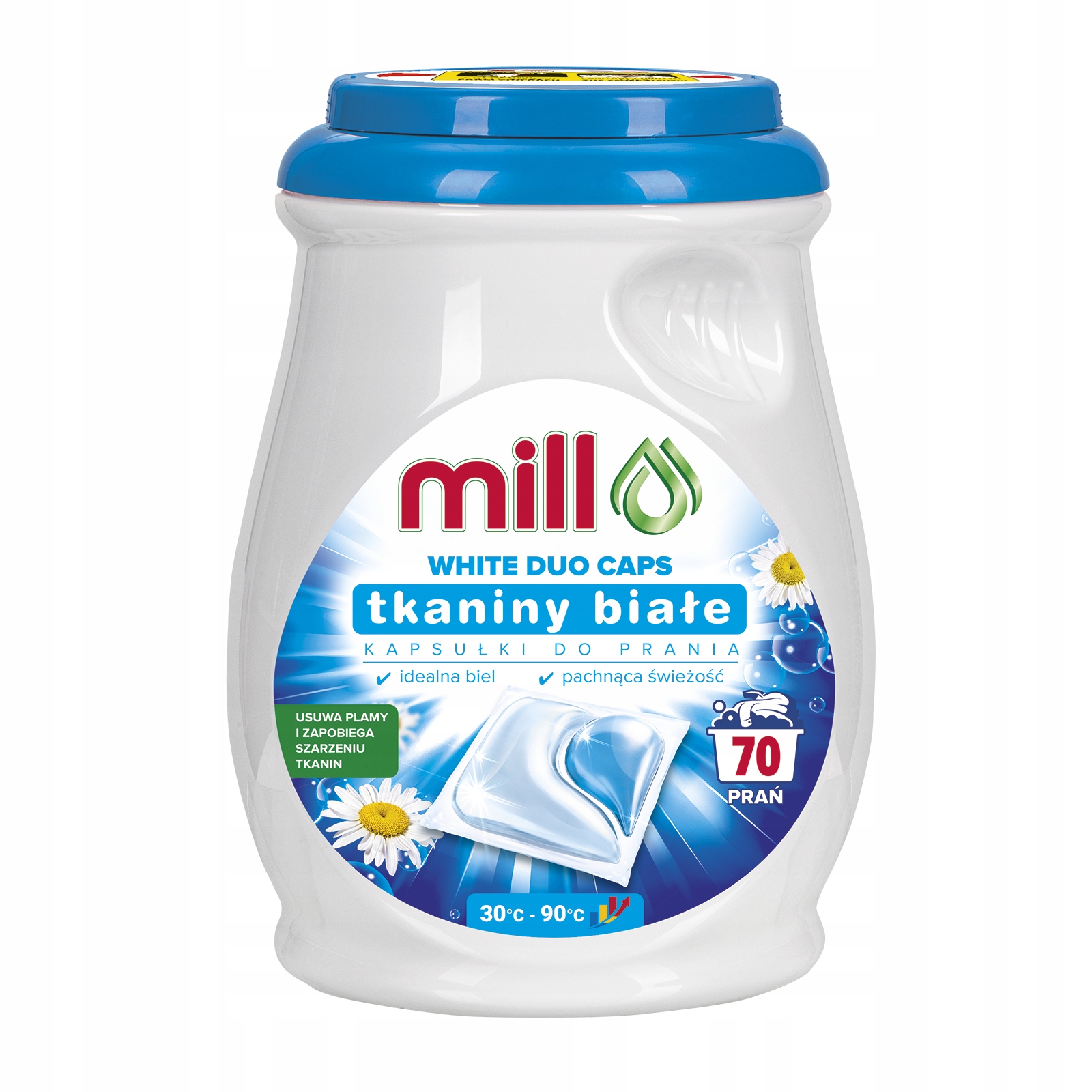 MILL Duo Kapsle na bílé prádlo 2v1, 70 kusů