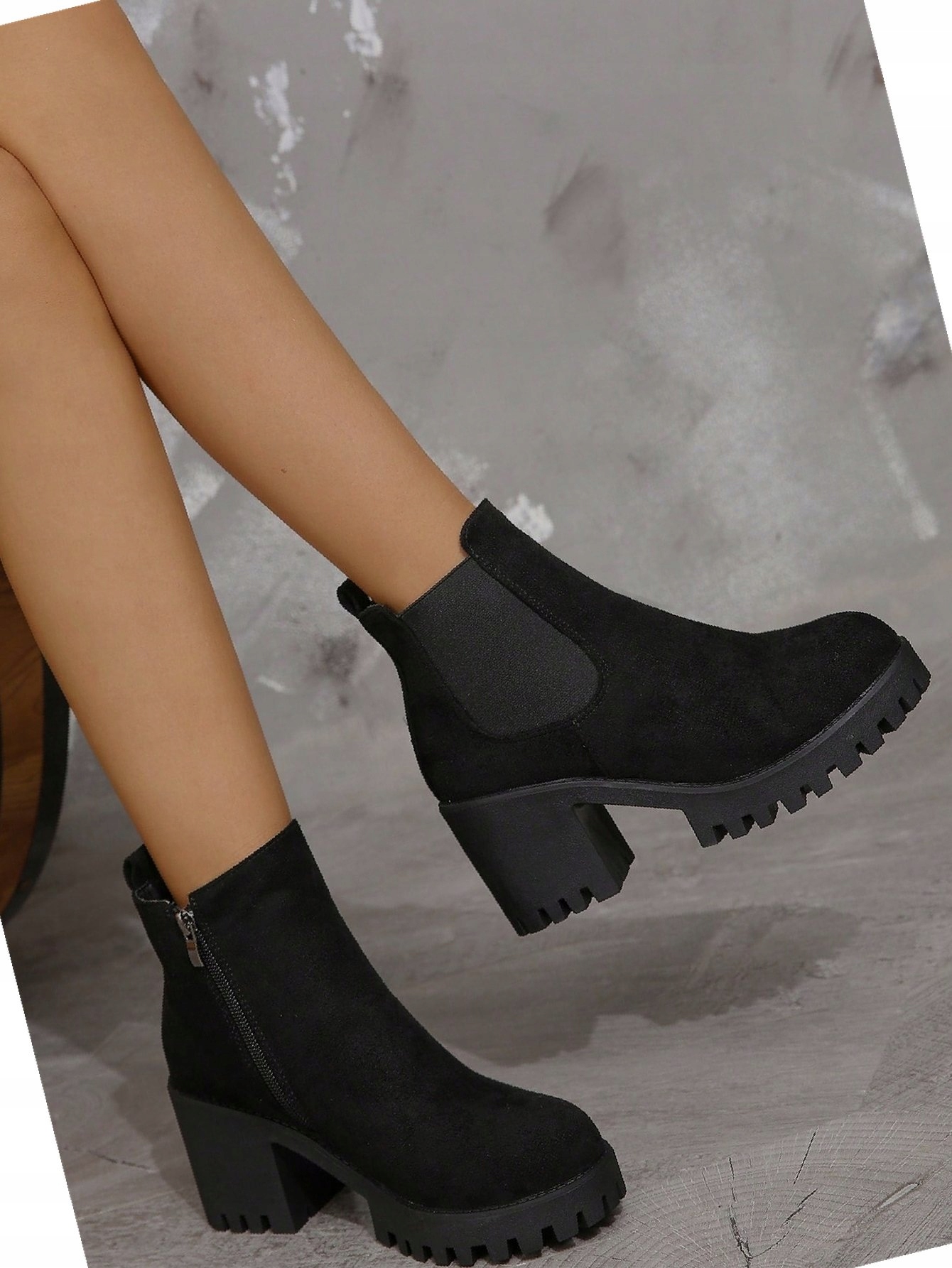 Módní Chelsea Kotníkové Boty Stylové Černé Semišové 38