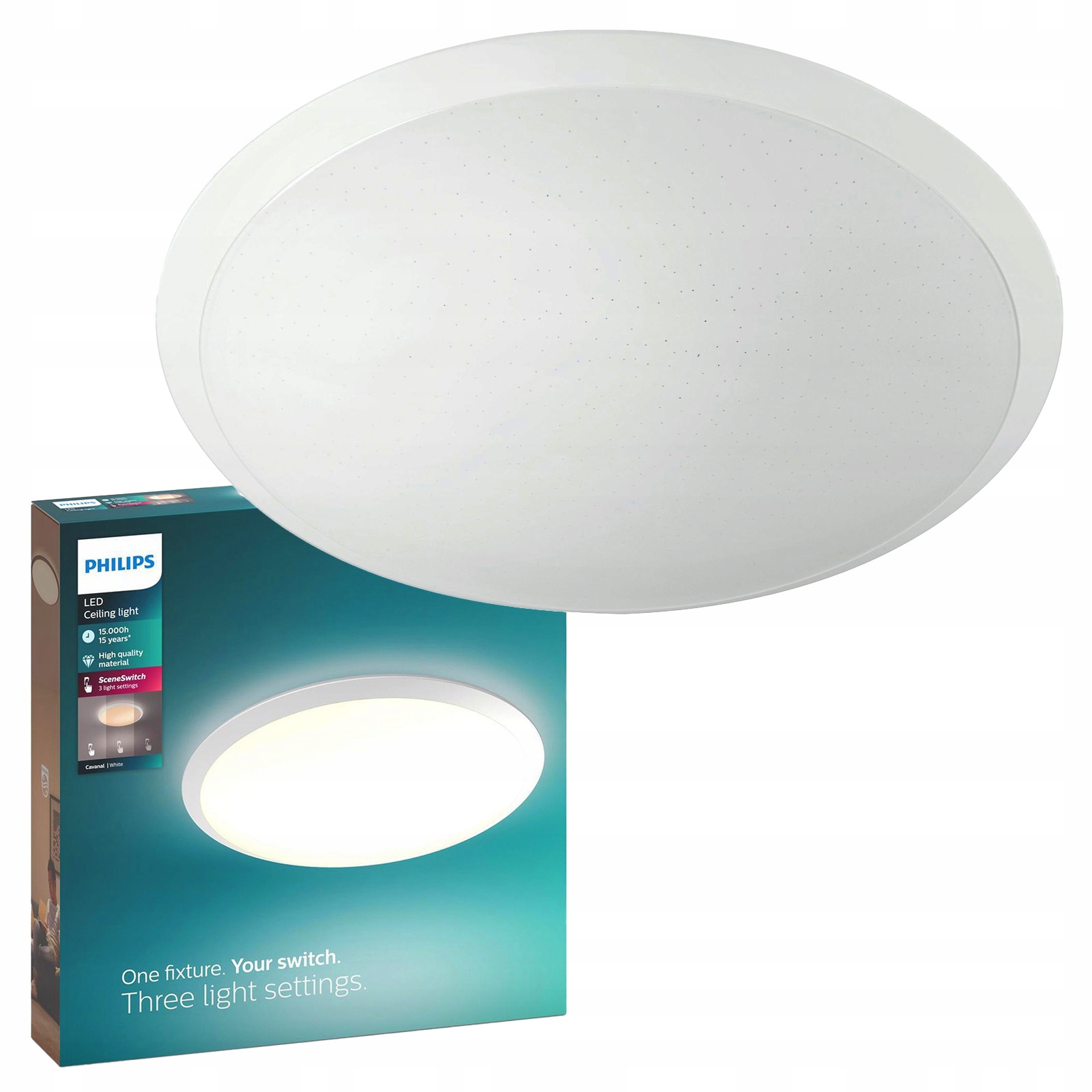 Stropní Svítidlo Stropní Svítidlo Led 18W 1500lm 2700K Bílá Cavanal Philips