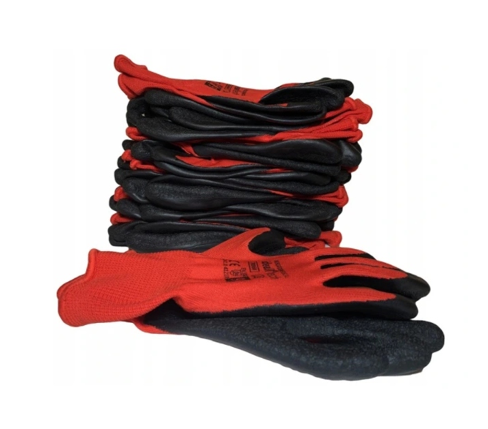 

Rękawice robocze 12 Par Stalco S-latex Eco red 6