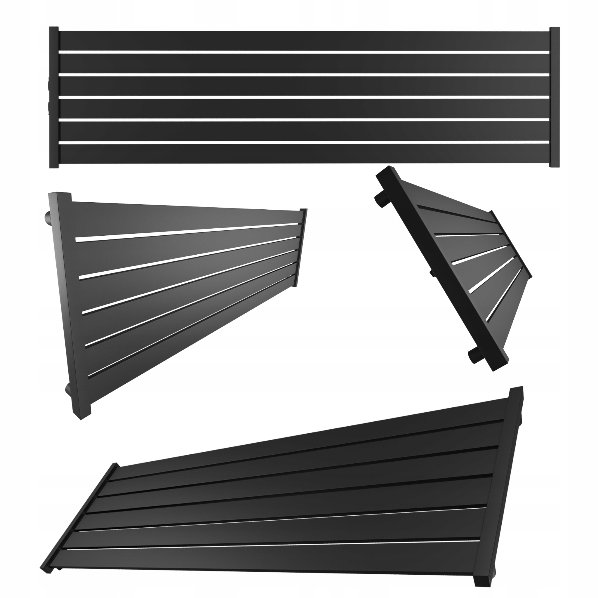 Dekorativní radiátor Lotus úroveň 30x120 Černý Mat