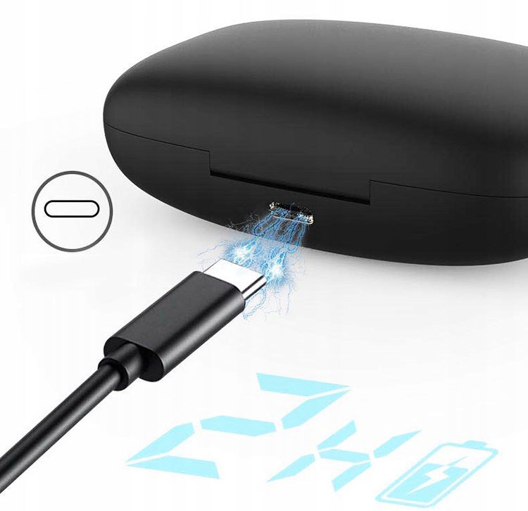 SŁUCHAWKI BEZPRZEWODOWE DOUSZNE SPORTOWE BLUETOOTH 5.3 + EDR POWERBANK LED Szerokość produktu 8.5 cm