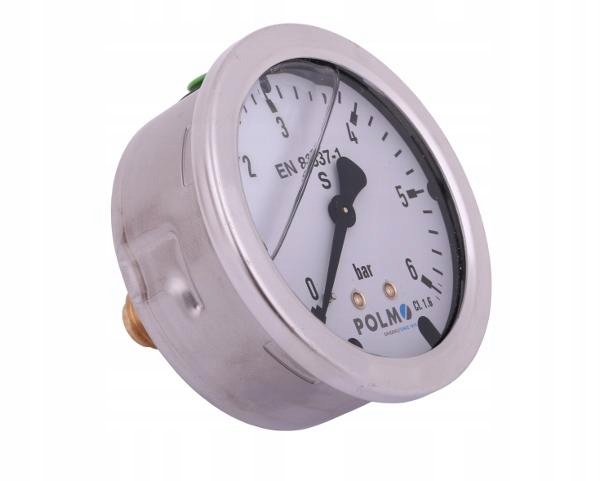 Manometr glicerynowy M63 0-6 bar tylne przyłącze G1/4" POLMO [MGH63KG14T6P]