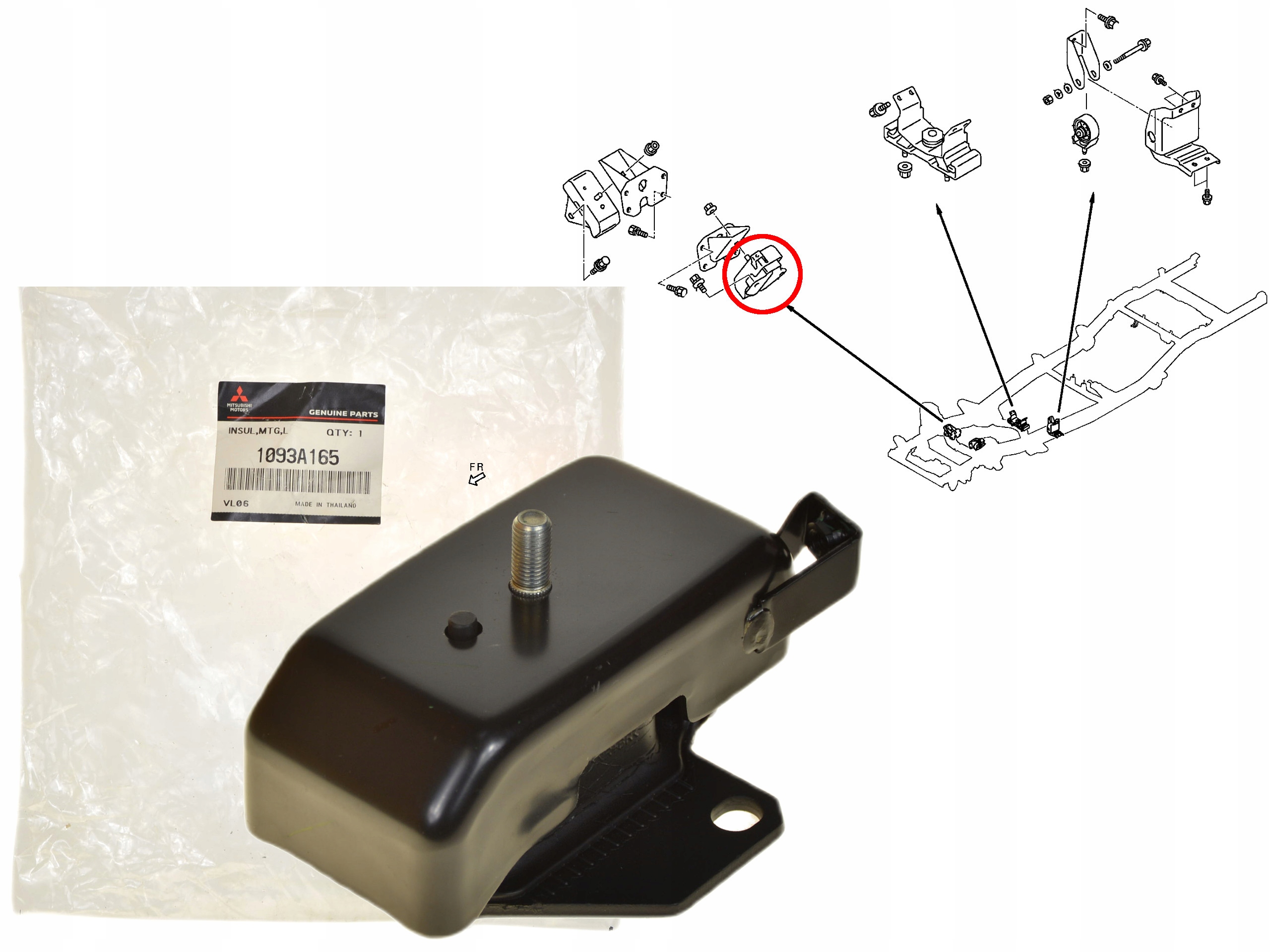 Silentblok Motoru Levý 1093A165 Oe Mitsubishi L200 Pajero Sport 2.4 DiD