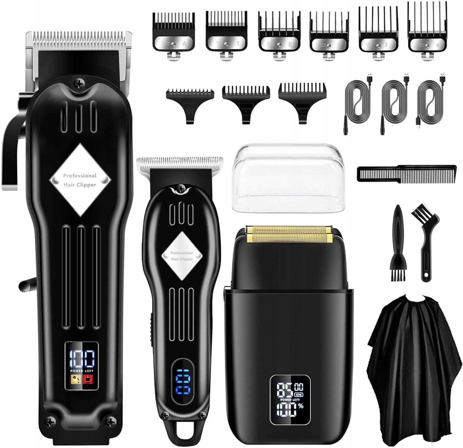 Zastřihovač Vousů Kuxssul Sada 3V1 Zastřihovač Vousů Holicí Strojek Pro Kit