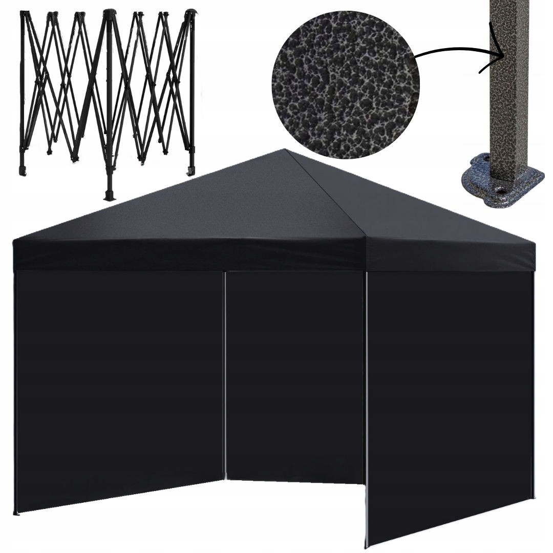 Namiot Ogrodowy Pawilon Ekspresowy Cateringowy Handlowy 3x3m Czarny