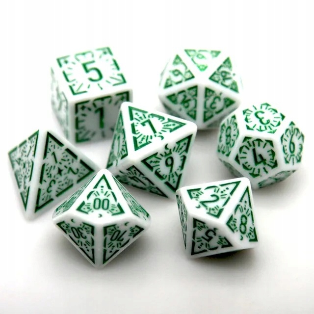 FANTASOS - BÓG SNÓW FANTASTYCZNYCH ZESTAW 7 KOŚCI KOSTEK RPG Liczba ścian 4 6 8 10 12 20