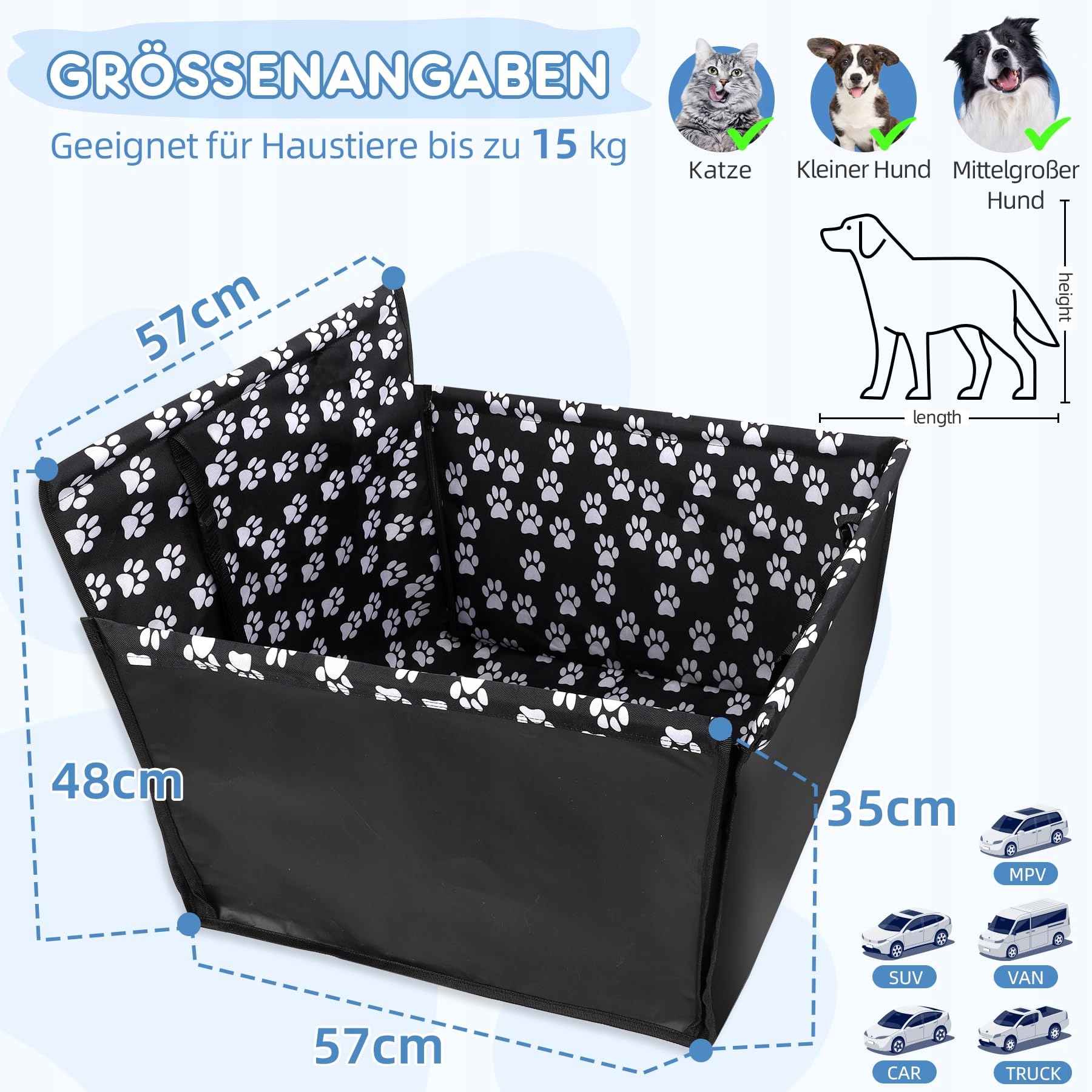 Levně Wimypet Voděodolná autosedačka pro psy s bezpečnostními pásy