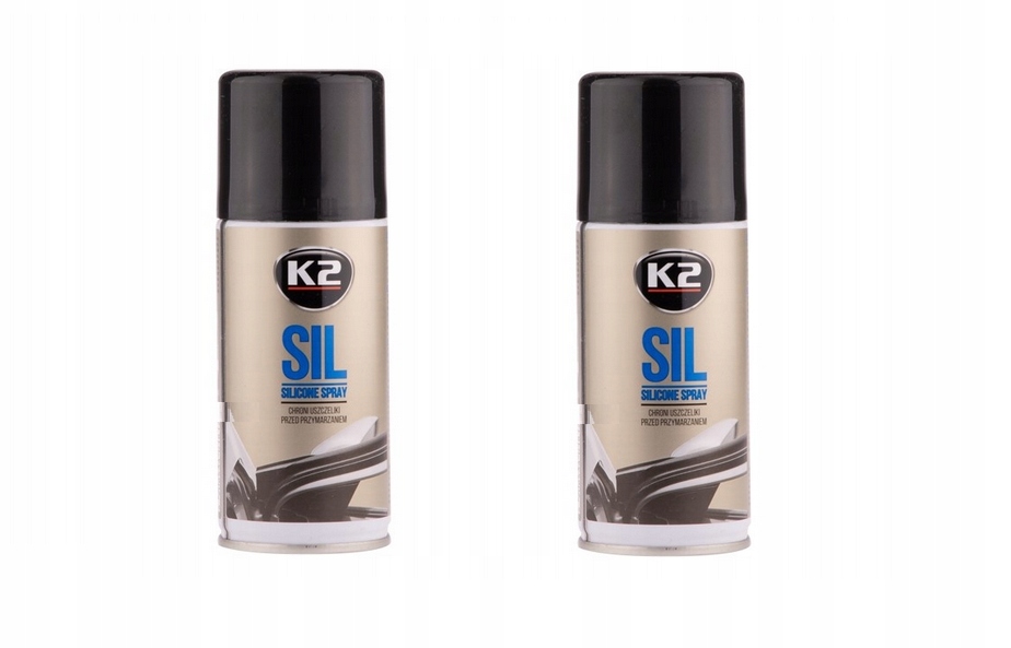 K2 Sil Silikon do uszczelek w sprayu konserwuje gumę zmiękcza 150ml 2szt.