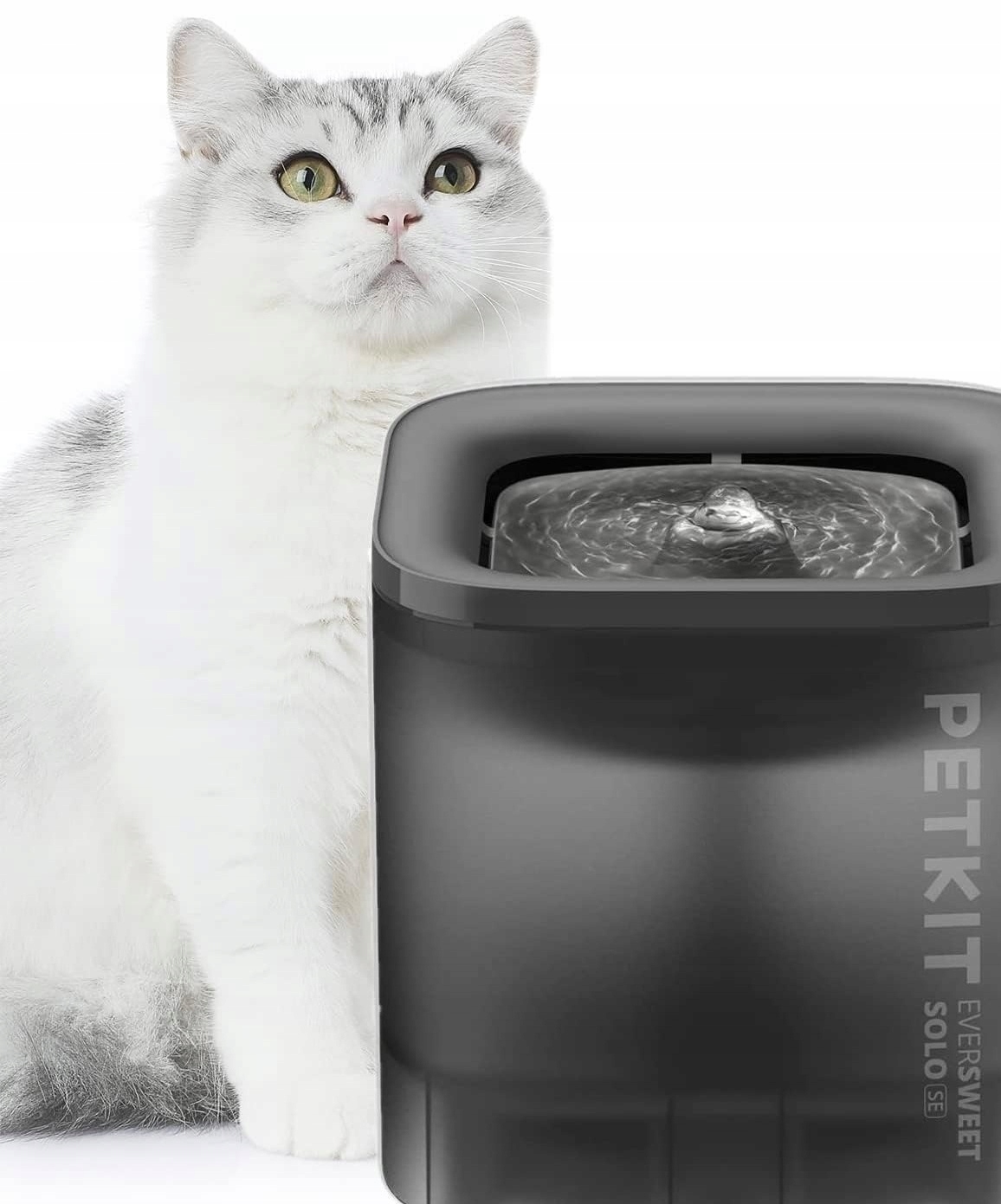 Levně Fontána Pro Kočky Psa Bezdrátová Led 1,85L Tichá Vodní Pumpa