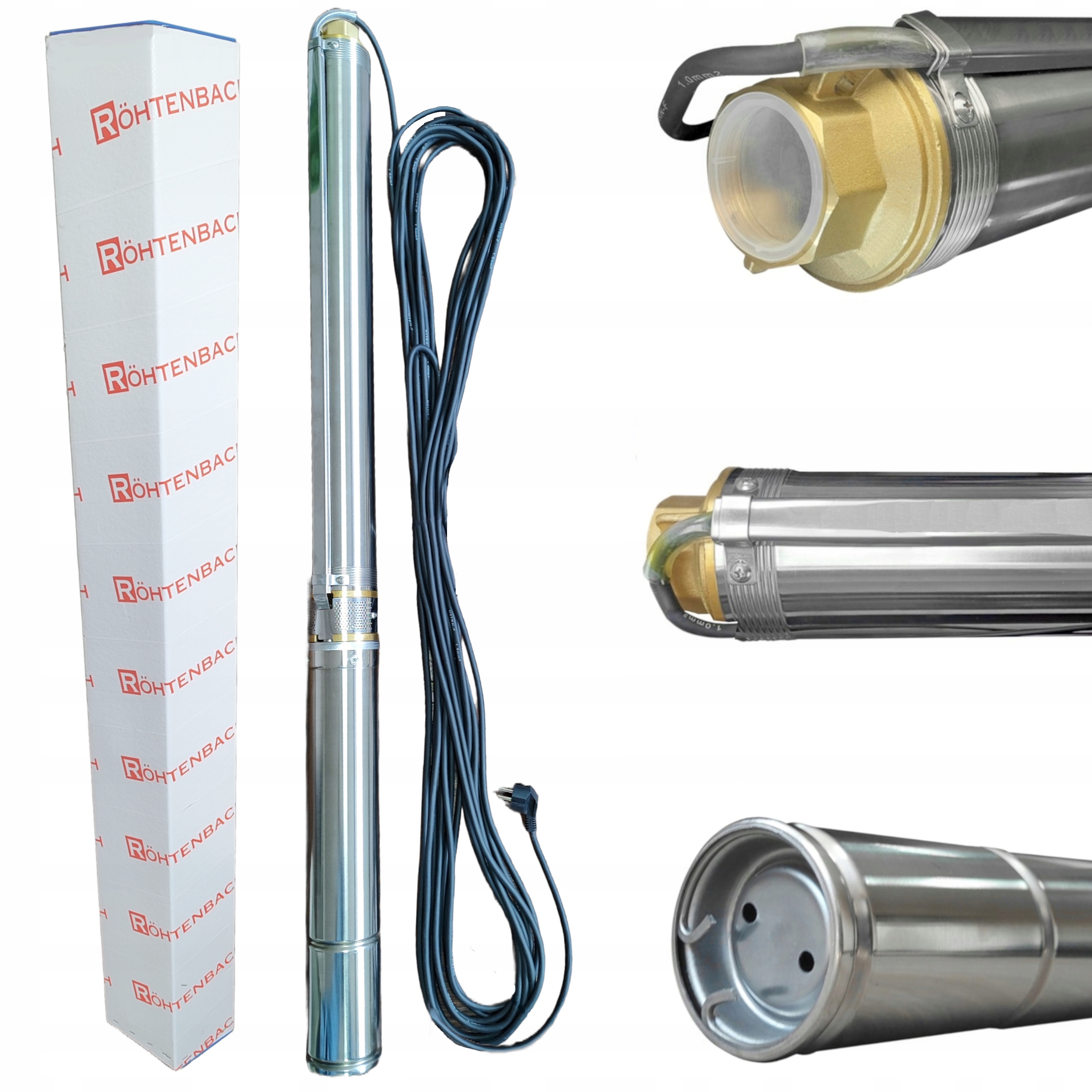 Pompa Głębinowa 3,5"SC 3/19 Antypiaskowa Do Studni Podlewania Przewód 20M