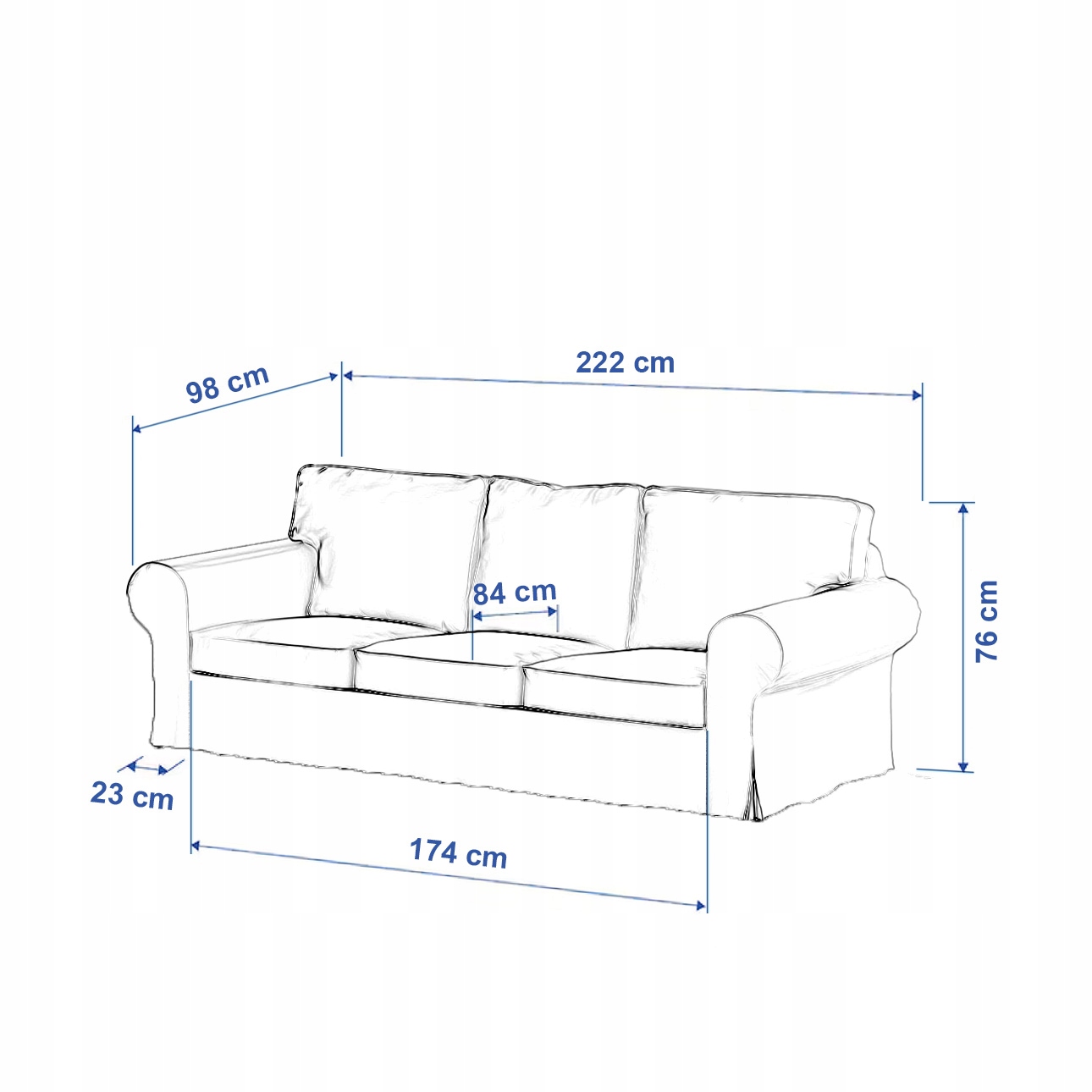 Potah na 3-místnou rozkládací pohovku Ektorp Ikea oranžovo-zelený