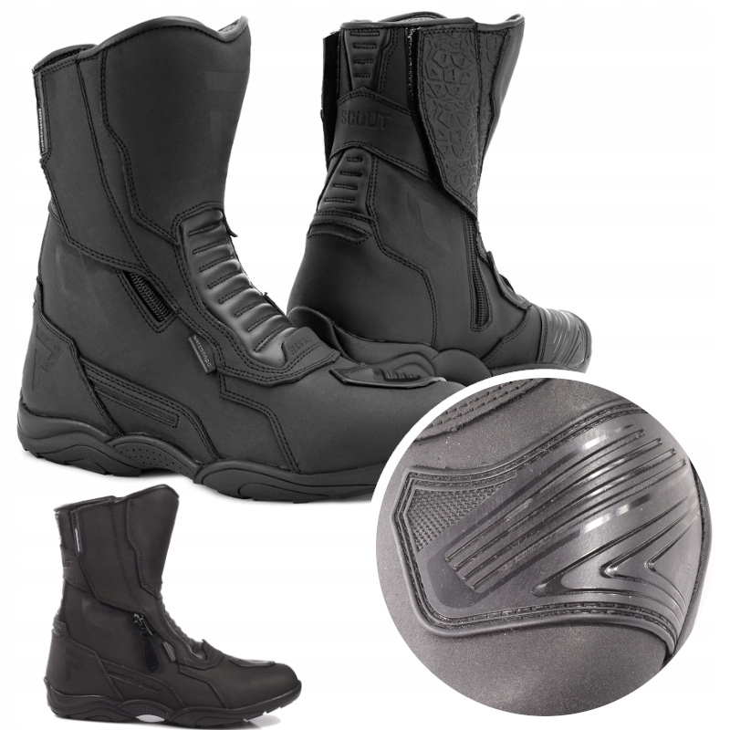 Buty motocyklowe Rebelhorn Scout Black Matt 45 Typ Turystyczne / Adventure