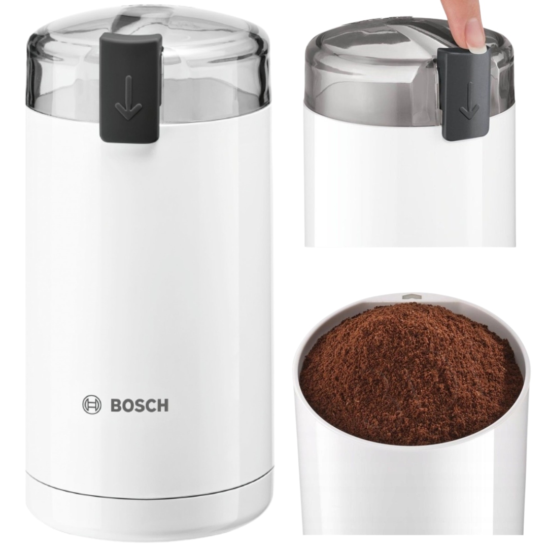 Elektryczny Młynek Do Mielenia Kawy Bosch Biały Duża Moc 180W Mały