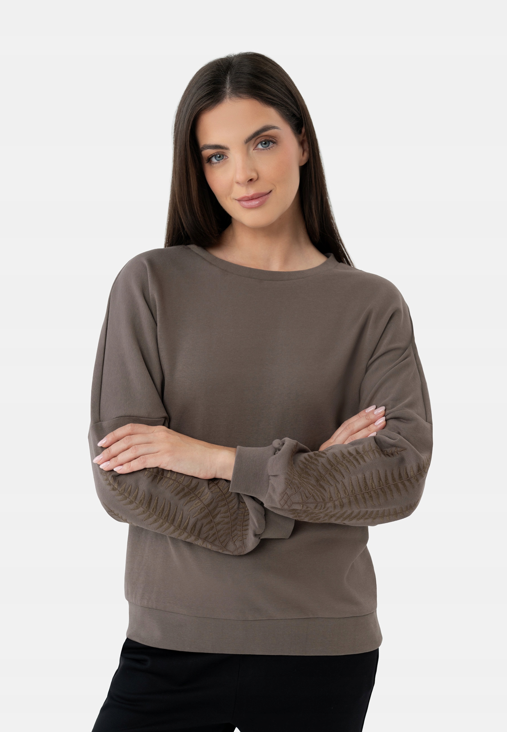 Damska Bluza Bez Kaptura Brązowa Volcano B-sepia XXL