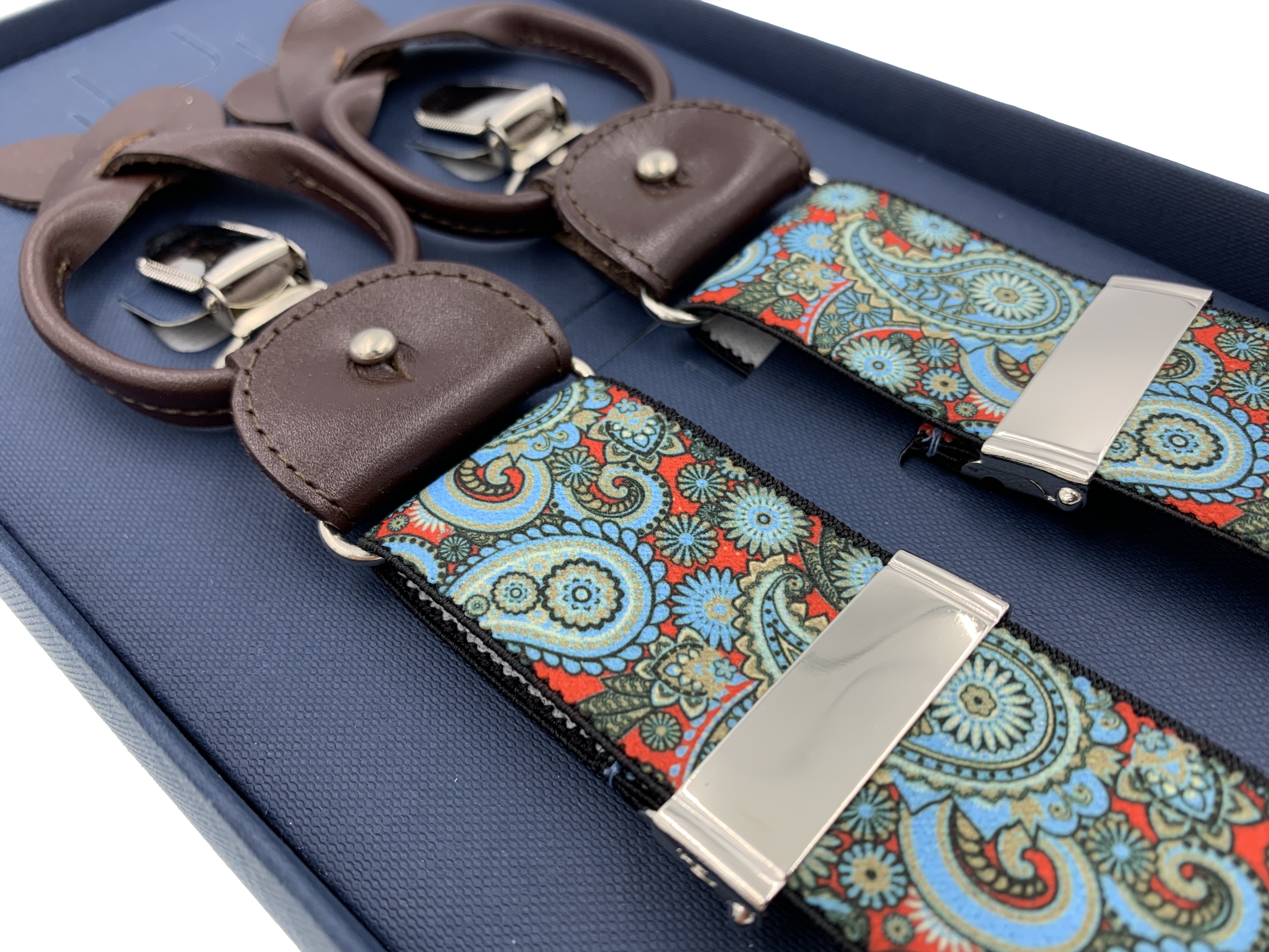 

Paisley szelki męskie do spodni na guziki i klamry