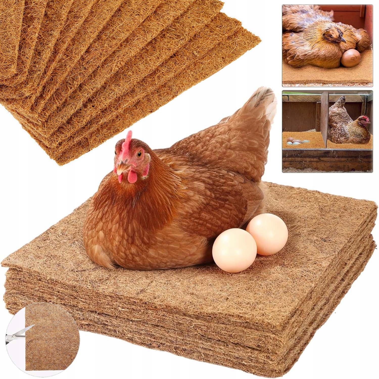 Levně Kokosová Podložka Substrát Jako Stelivo Do Klece Kotec Pro Králíka 30X30 CM 10 Ks