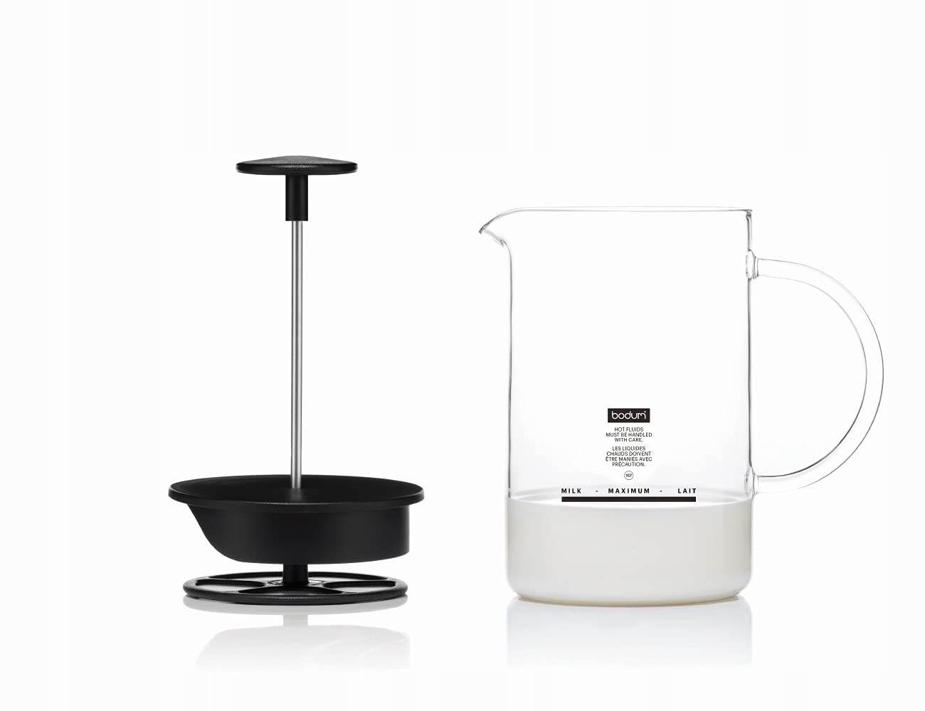 BODUM Spieniacz Do Mleka Latteo Czarny Szklany Uchwyt 18cm — miniatura 3