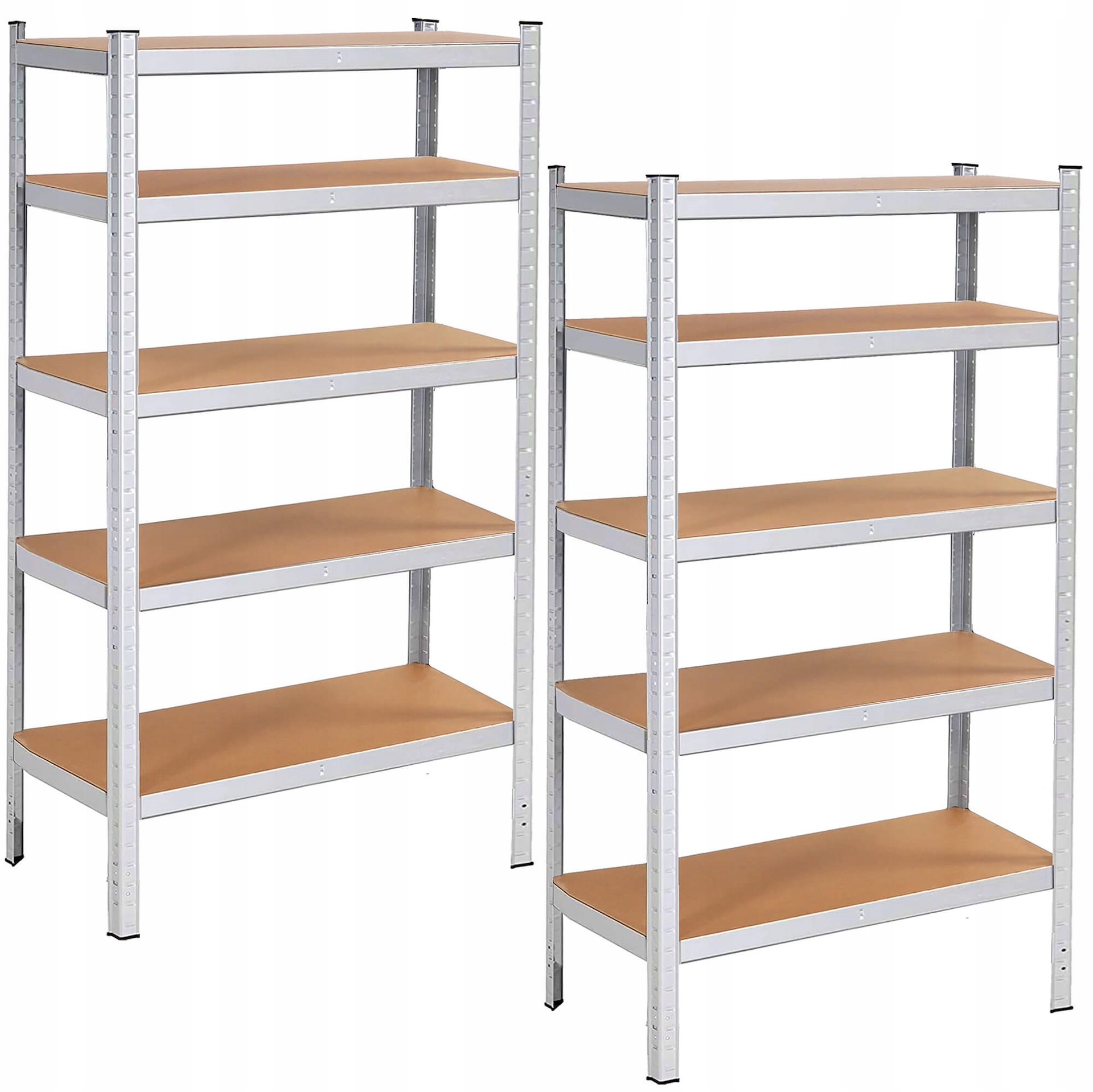 2x REGAŁ MAGAZYNOWY METALOWY 180x90x30cm 5 PÓŁEK MDF DO PIWNICY GARAŻU