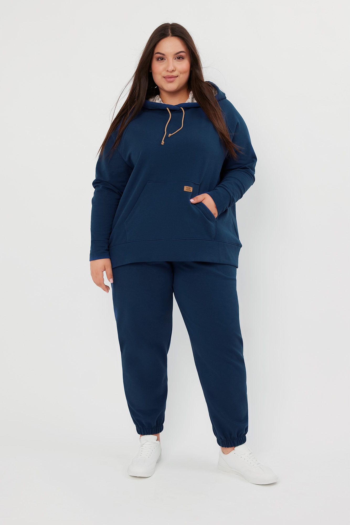 Dámská mikina s dlouhým rukávem s kapucí XXL Viva Italian Fashion