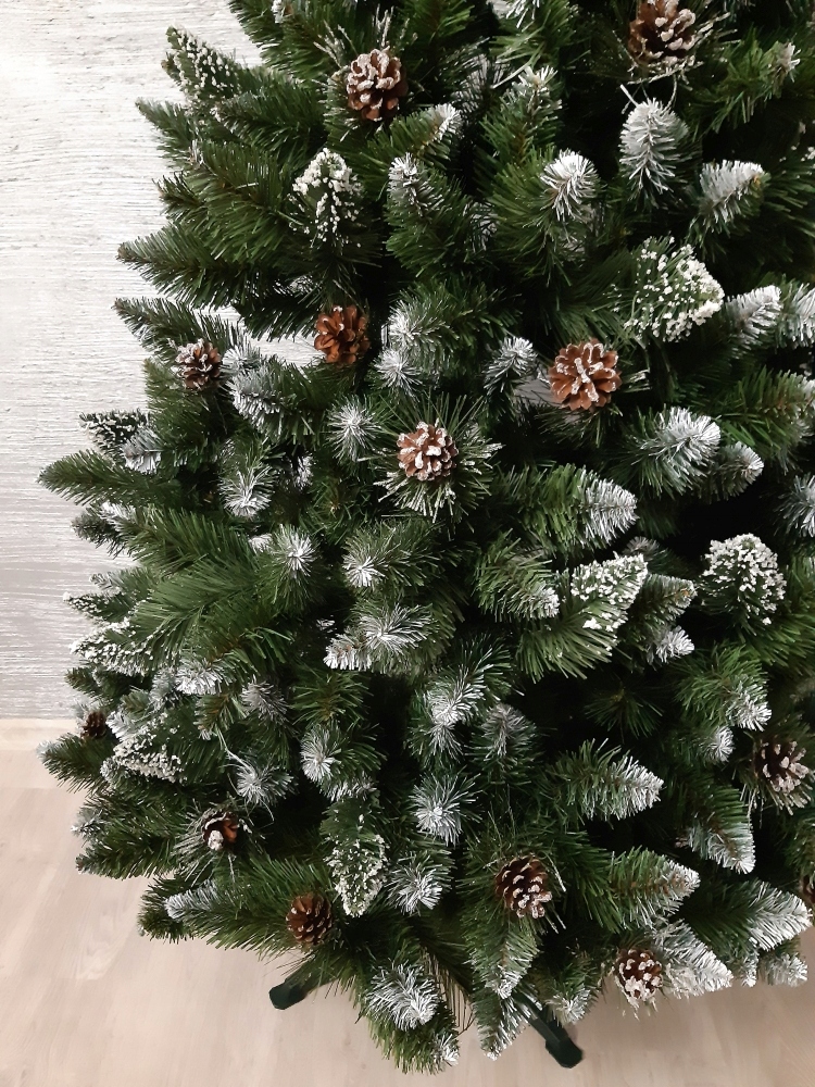 CHOINKA SZTUCZNA DIAMENTOWA SZYSZKI BROKAT 120 cm Wysokość 101 - 120 cm