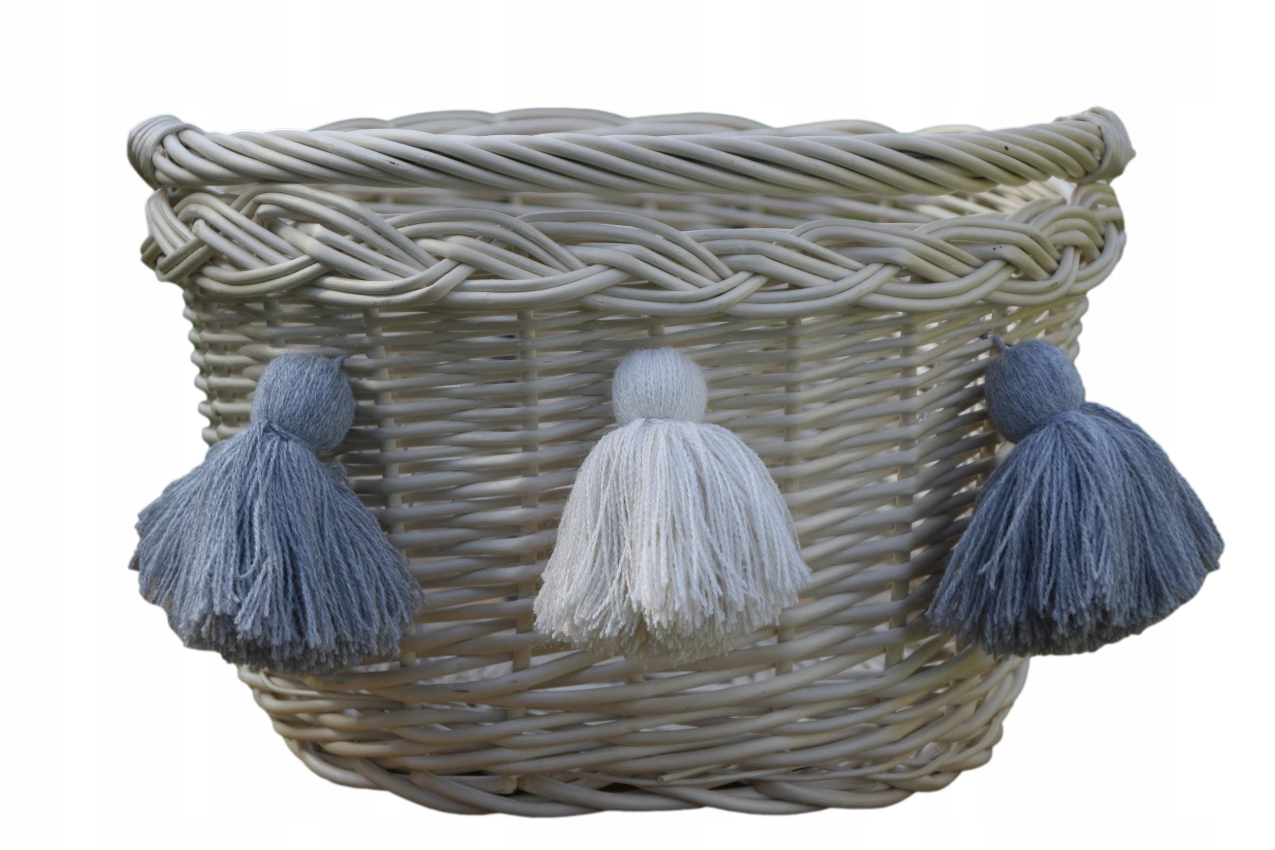 Biały Koszyk wiklinowy na Rower Hulajnogę Mały