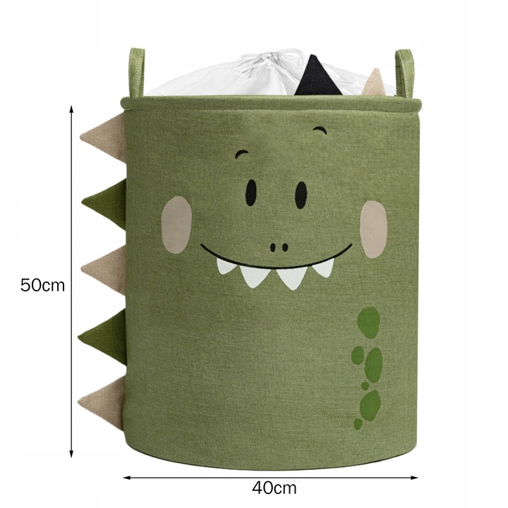 KOSZ NA ZABAWKI ZAMYKANY DUŻY POJEMNIK ORGANIZER DINO PREMIUM XXL 63l Szerokość mebla 40 cm