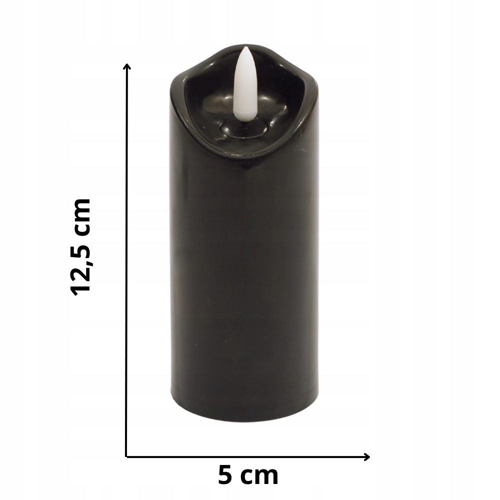 ŚWIECA WALEC LED ŚWIECZKA STOŁOWA CZARNA 12,5CM ŚWIECZKA LED NA BATERIE Marka Cortina