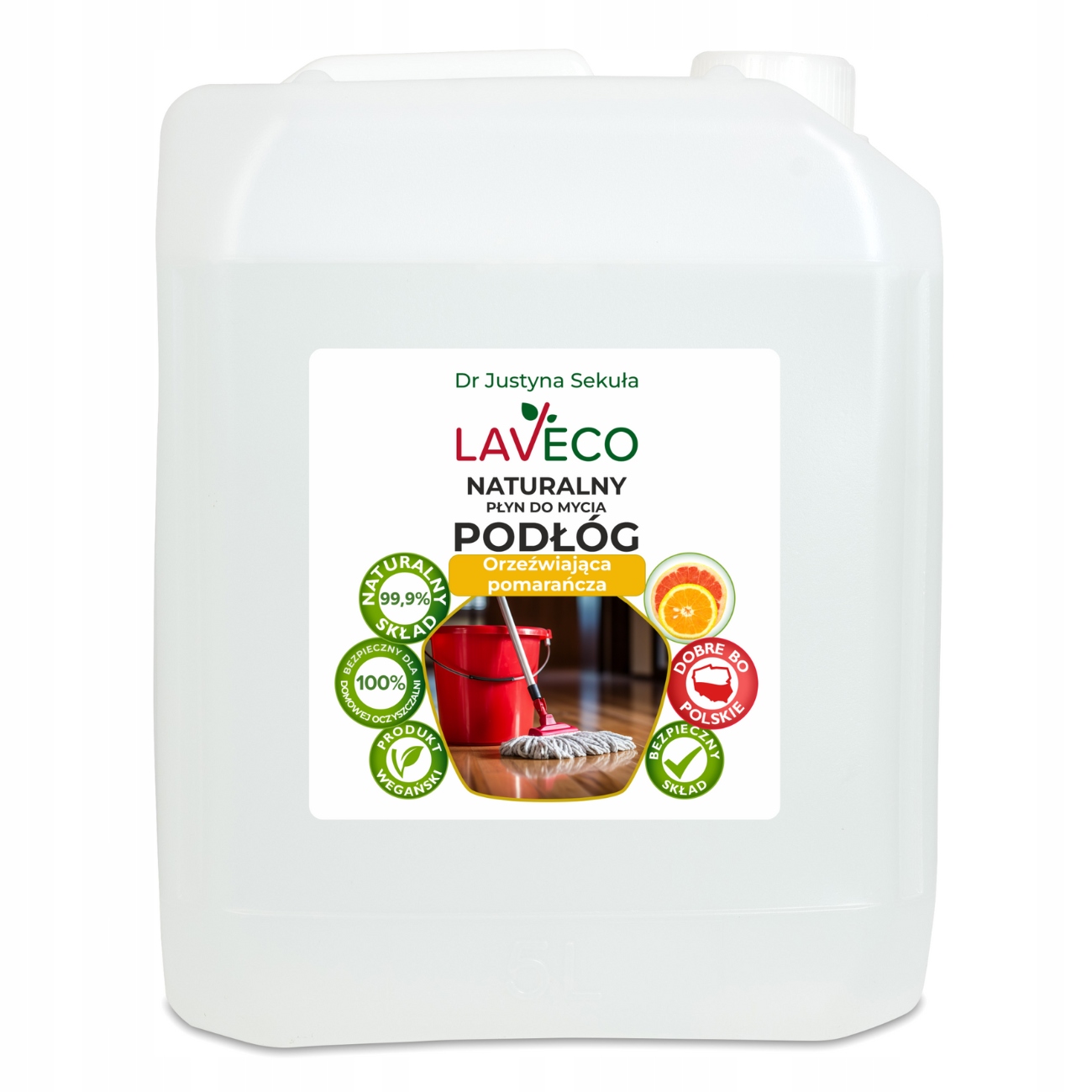 Levně Laveco Přírodní prostředek na mytí podlah – osvěžující pomeranč 5 l