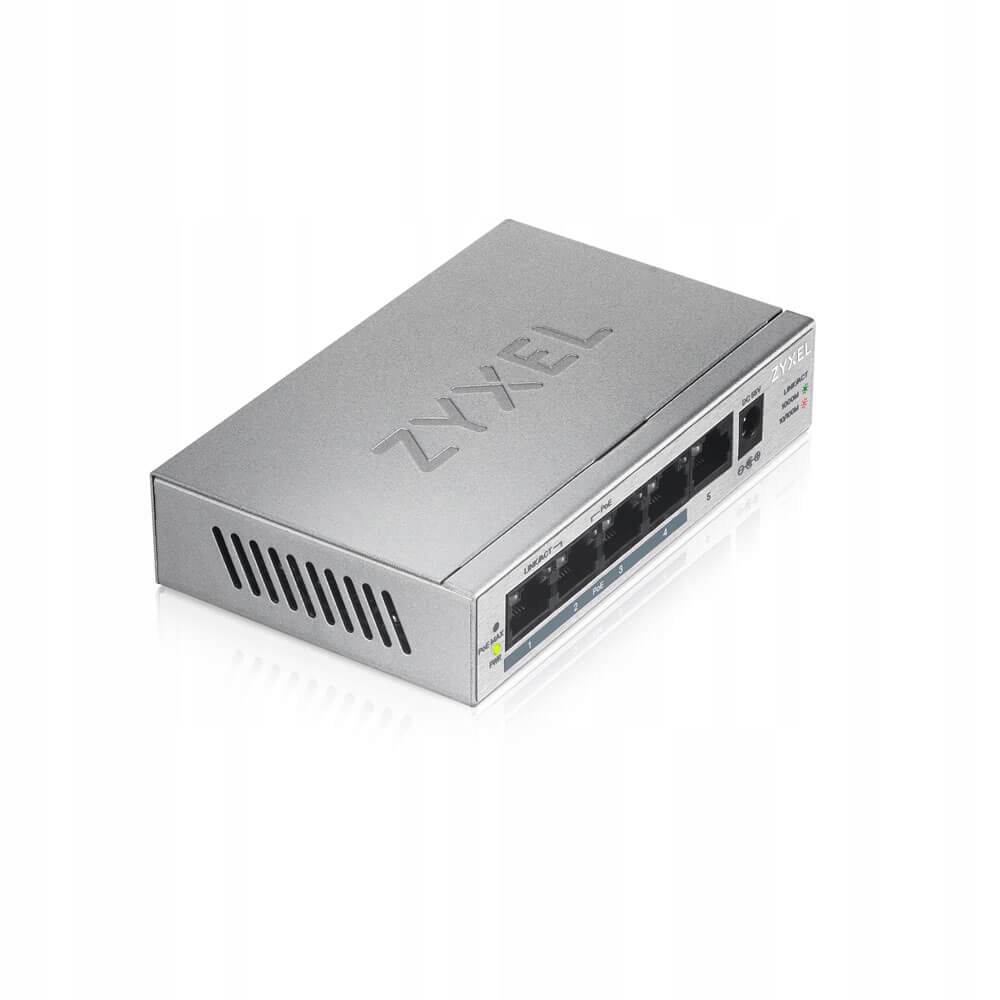 Prepínač Zyxel GS1005-HP-EU0101F 5xGbE 4x PoE+ 60W