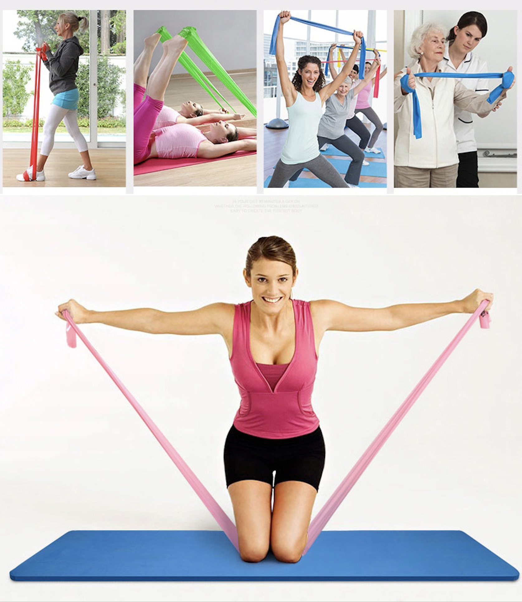 TAŚMA GUMA REHABILITACYJNA DO ĆWICZEŃ FITNESS 1,5m Szerokość 150 mm