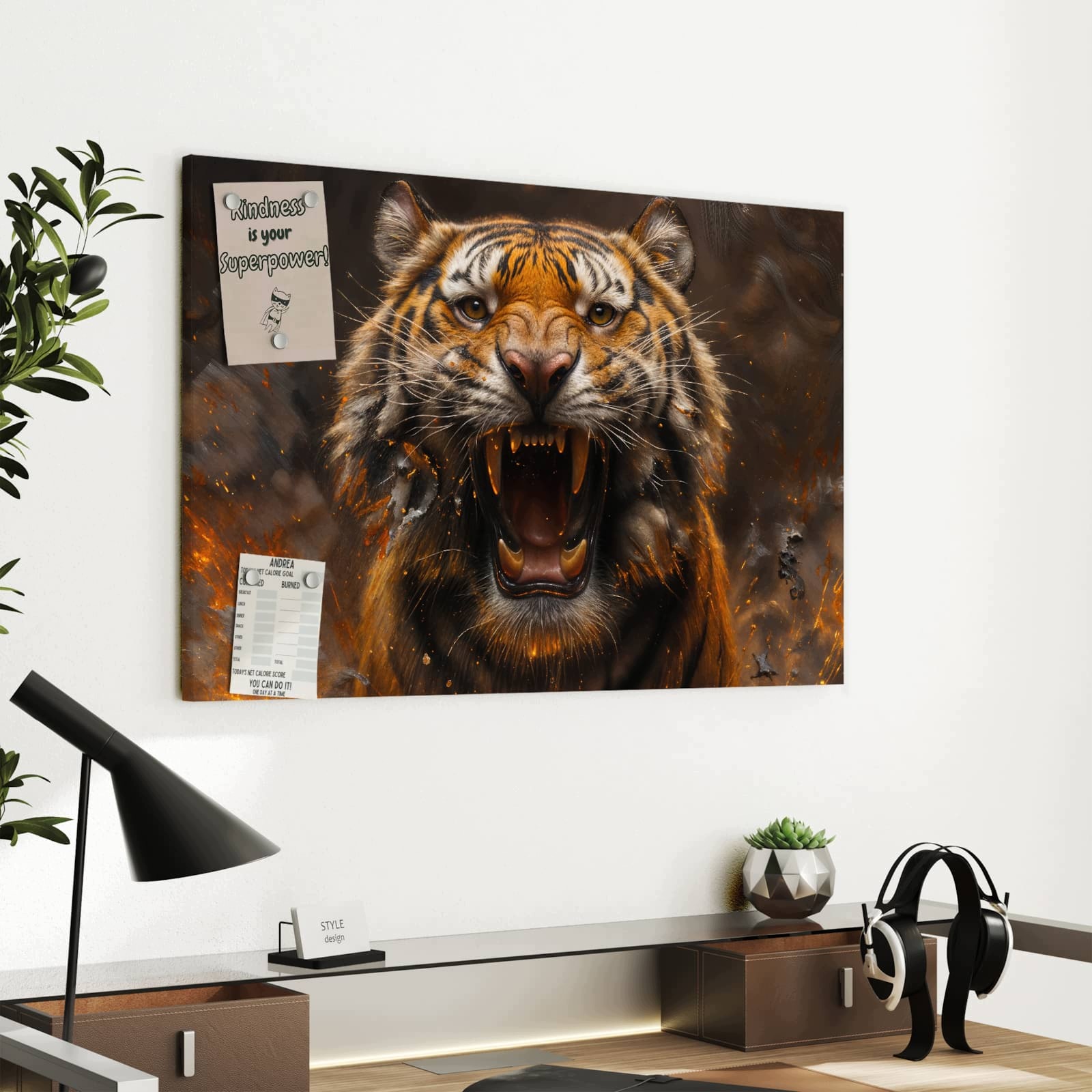 Magnetická tabule Tygr Oheň 60 × 40 cm