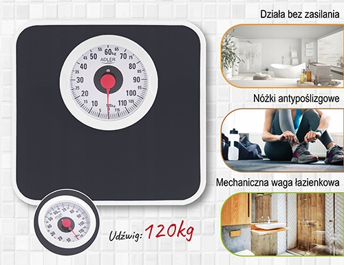 Waga Łazienkowa Mechaniczna AD 8178 - Dokładna, Antypoślizgowa