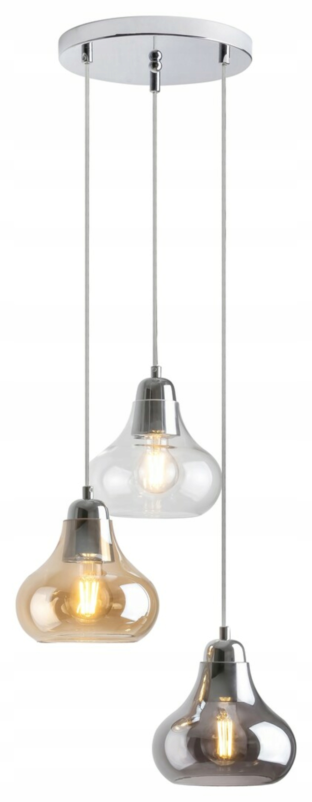 Rabalux Jezabel závesné svietidlo 3xE27 chróm sklo, výška 120cm