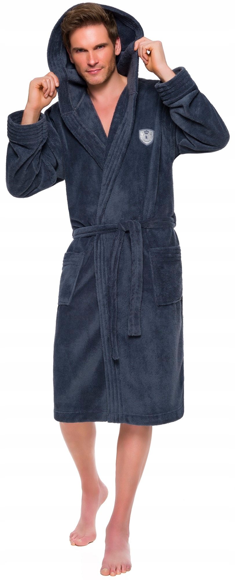 SPORTOWY WYJĄTKOWY SZLAFROK MĘSKI Z KAPTUREM XXL Rozmiar XXL